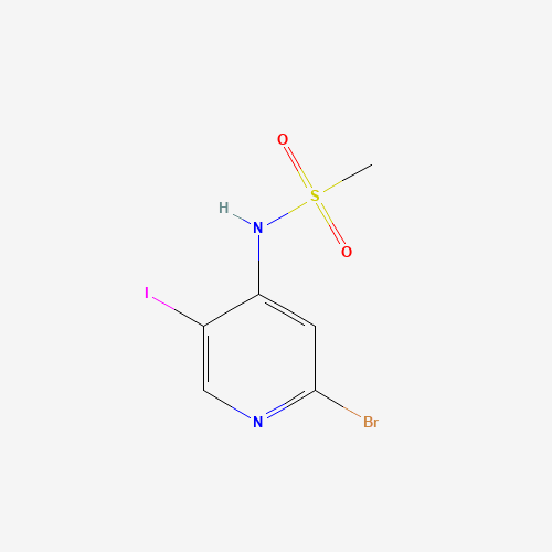 N-(2-bromo-5-iodopyridin-4-yl)methanesulfonamide (CAS: 1400286-60-3) - Chemical Structure and Molecular Formula 
