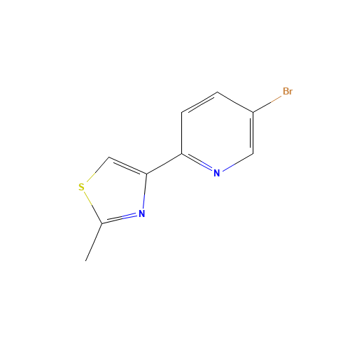 4-(5-bromopyridin-2-yl)-2-methyl-1,3-thiazole (CAS: 1159820-36-6) - Chemical Structure and Molecular Formula 