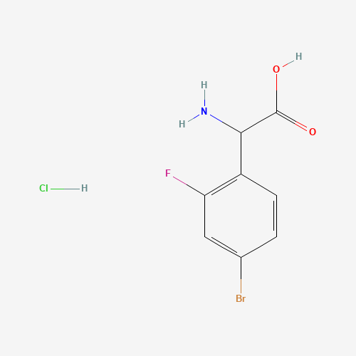 2-amino-2-(4-bromo-2-fluorophenyl)acetic acid;hydrochloride (CAS: 1136881-78-1) - Chemical Structure and Molecular Formula 