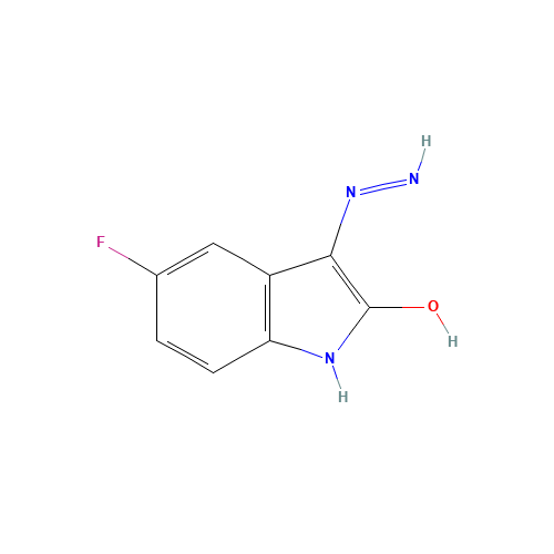 5-fluoro-3-hydrazinylindol-2-one (CAS: 283584-52-1) - Chemical Structure and Molecular Formula 