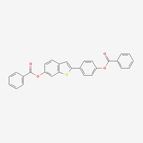 [4-(6-benzoyloxy-1-benzothiophen-2-yl)phenyl] benzoate (CAS: 84449-64-9) - Chemical Structure and Molecular Formula 