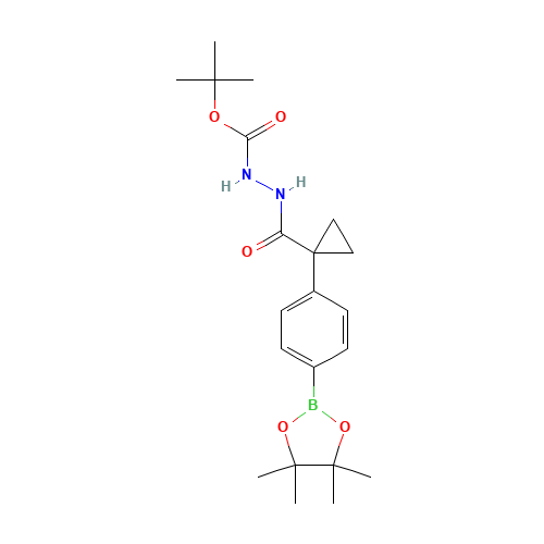 tert-butyl N-[[1-[4-(4,4,5,5-tetramethyl-1,3,2-dioxaborolan-2-yl)phenyl]cyclopropanecarbonyl]amino]carbamate (CAS: 1403396-71-3) - Related Chemical Product