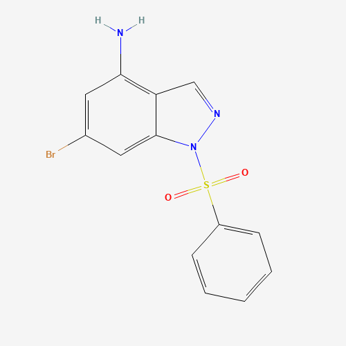 1-(benzenesulfonyl)-6-bromoindazol-4-amine (CAS: 1198437-71-6) - Chemical Structure and Molecular Formula 