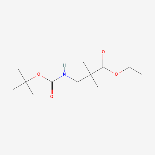 ethyl 2,2-dimethyl-3-[(2-methylpropan-2-yl)oxycarbonylamino]propanoate (CAS: 204514-14-7) - Chemical Structure and Molecular Formula 