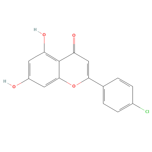 2-(4-chlorophenyl)-5,7-dihydroxychromen-4-one (CAS: 152969-69-2) - Chemical Structure and Molecular Formula 