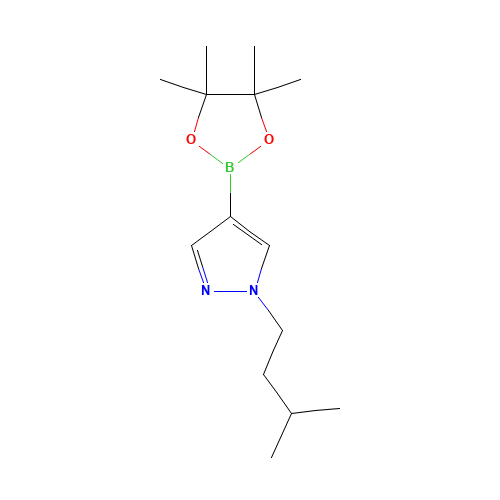1-(3-methylbutyl)-4-(4,4,5,5-tetramethyl-1,3,2-dioxaborolan-2-yl)pyrazole (CAS: 777063-41-9) - Chemical Structure and Molecular Formula 