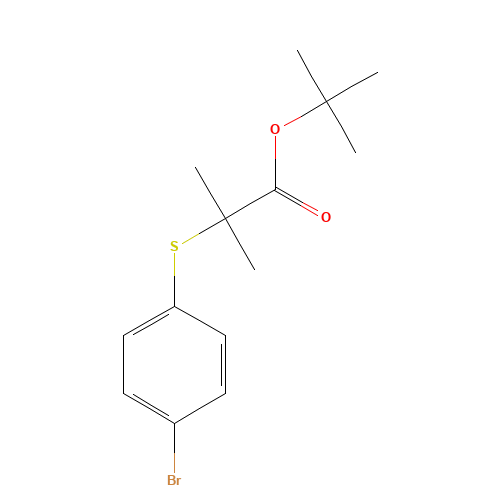 tert-butyl 2-(4-bromophenyl)sulfanyl-2-methylpropanoate (CAS: 247923-30-4) - Chemical Structure and Molecular Formula 