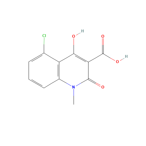 5-chloro-4-hydroxy-1-methyl-2-oxoquinoline-3-carboxylic acid (CAS: 335640-50-1) - Chemical Structure and Molecular Formula 