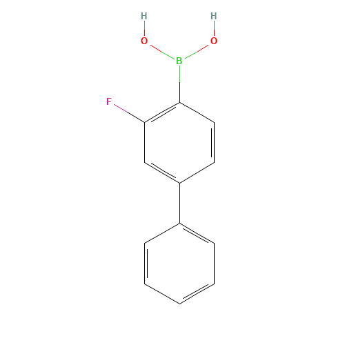 (2-fluoro-4-phenylphenyl)boronic acid (CAS: 409108-13-0) - Chemical Structure and Molecular Formula 