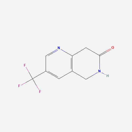 3-(trifluoromethyl)-6,8-dihydro-5H-1,6-naphthyridin-7-one (CAS: 624734-25-4) - Chemical Structure and Molecular Formula 