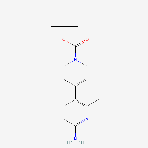 tert-butyl 4-(6-amino-2-methylpyridin-3-yl)-3,6-dihydro-2H-pyridine-1-carboxylate (CAS: 1231930-20-3) - Chemical Structure and Molecular Formula 