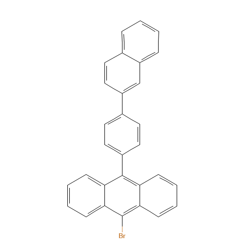 9-bromo-10-(4-naphthalen-2-ylphenyl)anthracene (CAS: 866611-29-2) - Chemical Structure and Molecular Formula 
