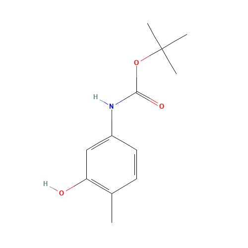tert-butyl N-(3-hydroxy-4-methylphenyl)carbamate (CAS: 345893-26-7) - Chemical Structure and Molecular Formula 