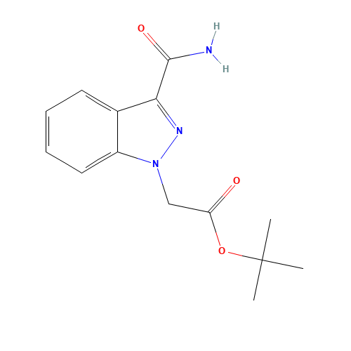 tert-butyl 2-(3-carbamoylindazol-1-yl)acetate (CAS: 1386457-63-1) - Chemical Structure and Molecular Formula 