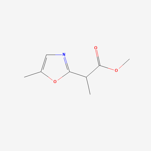 methyl 2-(5-methyl-1,3-oxazol-2-yl)propanoate (CAS: 1350855-52-5) - Chemical Structure and Molecular Formula 