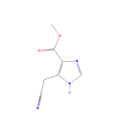 methyl 5-(cyanomethyl)-1H-imidazole-4-carboxylate (CAS: 56039-06-6) - Chemical Structure and Molecular Formula 