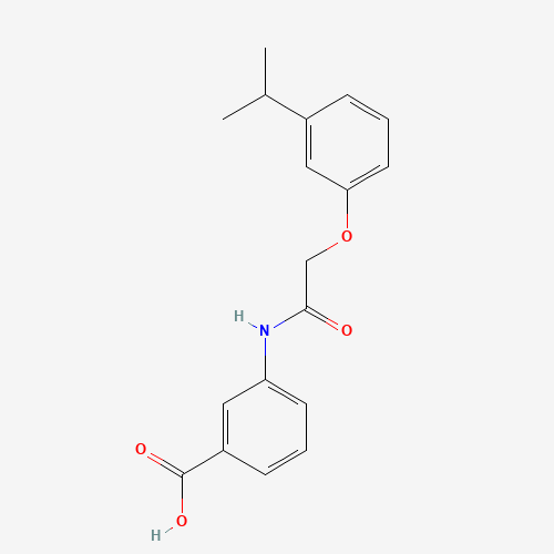 3-[[2-(3-propan-2-ylphenoxy)acetyl]amino]benzoic acid (CAS: 459130-15-5) - Chemical Structure and Molecular Formula 