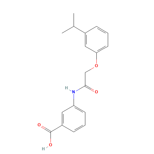 3-[[2-(3-propan-2-ylphenoxy)acetyl]amino]benzoic acid (CAS: 459130-15-5) - Related Chemical Product