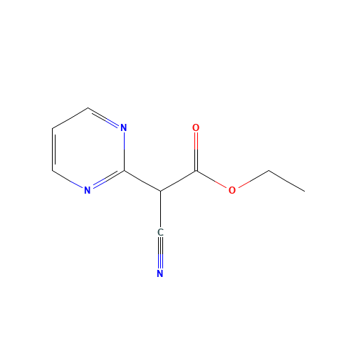 ethyl 2-cyano-2-pyrimidin-2-ylacetate (CAS: 65364-63-8) - Chemical Structure and Molecular Formula 