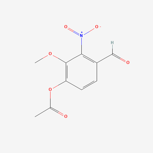 (4-formyl-2-methoxy-3-nitrophenyl) acetate (CAS: 2698-69-3) - Chemical Structure and Molecular Formula 