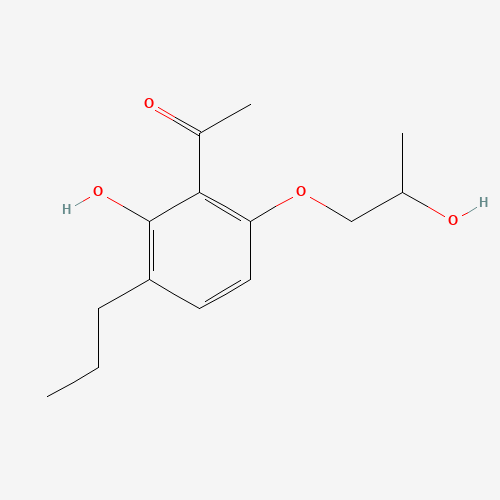 1-[2-hydroxy-6-(2-hydroxypropoxy)-3-propylphenyl]ethanone (CAS: 58974-96-2) - Chemical Structure and Molecular Formula 