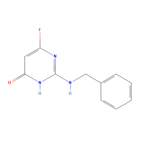 2-(benzylamino)-6-fluoro-1H-pyrimidin-4-one (CAS: 189003-13-2) - Chemical Structure and Molecular Formula 