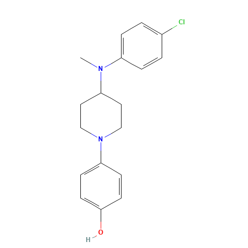 4-[4-(4-chloro-N-methylanilino)piperidin-1-yl]phenol (CAS: 851702-51-7) - Chemical Structure and Molecular Formula 