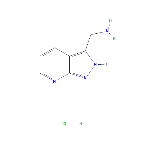 2H-pyrazolo[3,4-b]pyridin-3-ylmethanamine;hydrochloride (CAS: 1313725-96-0) - Chemical Structure and Molecular Formula 