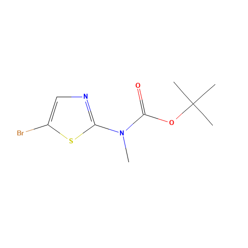 tert-butyl N-(5-bromo-1,3-thiazol-2-yl)-N-methylcarbamate (CAS: 1314095-64-1) - Chemical Structure and Molecular Formula 