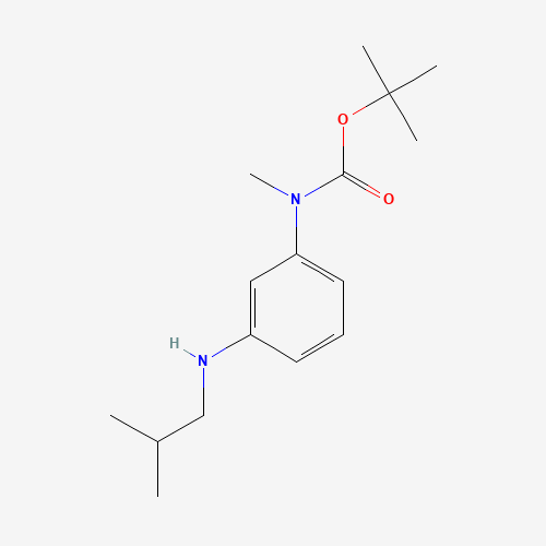 tert-butyl N-methyl-N-[3-(2-methylpropylamino)phenyl]carbamate (CAS: 1246644-45-0) - Chemical Structure and Molecular Formula 