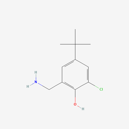 2-(aminomethyl)-4-tert-butyl-6-chlorophenol (CAS: 58456-93-2) - Chemical Structure and Molecular Formula 