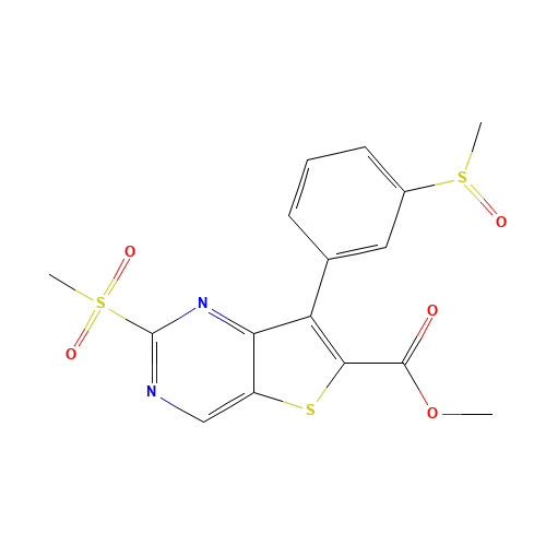 methyl 7-(3-methylsulfinylphenyl)-2-methylsulfonylthieno[3,2-d]pyrimidine-6-carboxylate (CAS: 1462950-22-6) - Related Chemical Product