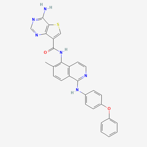 4-amino-N-[6-methyl-1-(4-phenoxyanilino)isoquinolin-5-yl]thieno[3,2-d]pyrimidine-7-carboxamide (CAS: 1446111-55-2) - Chemical Structure and Molecular Formula 