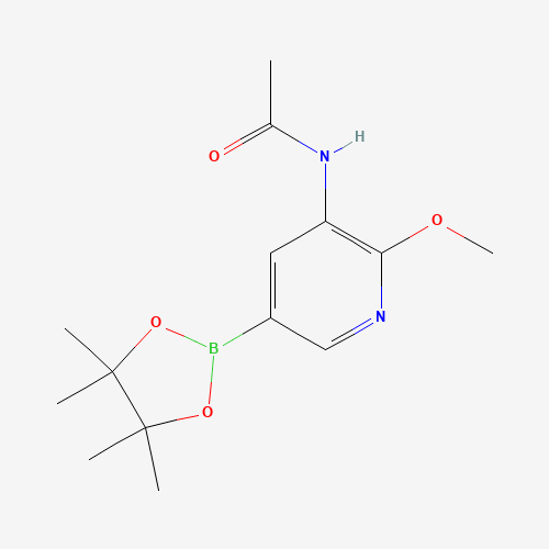N-[2-methoxy-5-(4,4,5,5-tetramethyl-1,3,2-dioxaborolan-2-yl)pyridin-3-yl]acetamide (CAS: 1257553-92-6) - Chemical Structure and Molecular Formula 