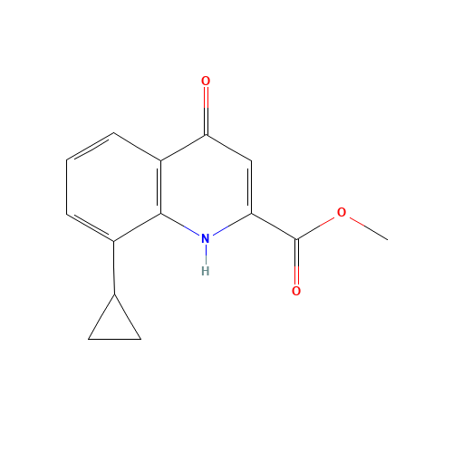 methyl 8-cyclopropyl-4-oxo-1H-quinoline-2-carboxylate (CAS: 921760-51-2) - Chemical Structure and Molecular Formula 