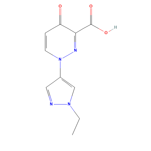 1-(1-ethylpyrazol-4-yl)-4-oxopyridazine-3-carboxylic acid (CAS: 1314396-79-6) - Chemical Structure and Molecular Formula 