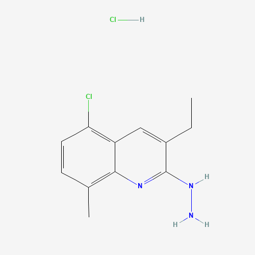(5-chloro-3-ethyl-8-methylquinolin-2-yl)hydrazine;hydrochloride (CAS: 1017116-92-5) - Chemical Structure and Molecular Formula 