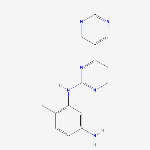 4-methyl-3-N-(4-pyrimidin-5-ylpyrimidin-2-yl)benzene-1,3-diamine (CAS: 641615-36-3) - Chemical Structure and Molecular Formula 