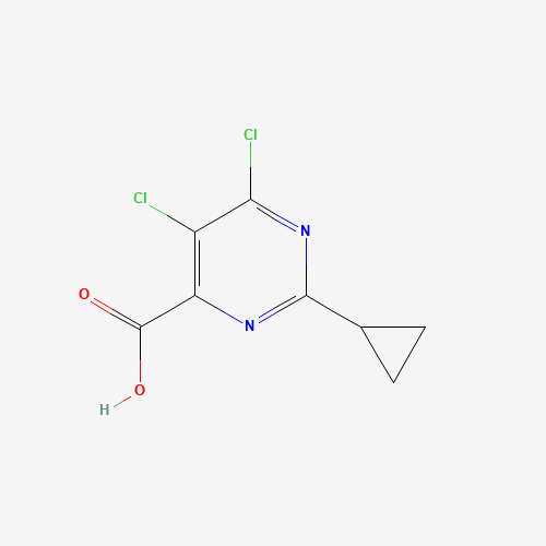5,6-dichloro-2-cyclopropylpyrimidine-4-carboxylic acid (CAS: 858956-27-1) - Chemical Structure and Molecular Formula 