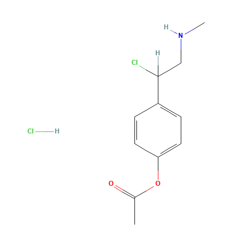 [4-[1-chloro-2-(methylamino)ethyl]phenyl] acetate;hydrochloride (CAS: 14593-25-0) - Chemical Structure and Molecular Formula 