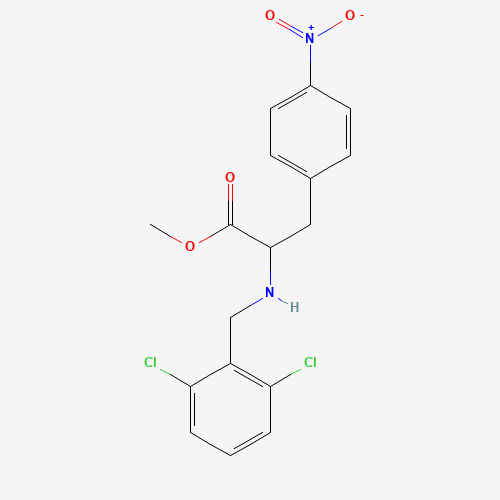 methyl 2-[(2,6-dichlorophenyl)methylamino]-3-(4-nitrophenyl)propanoate (CAS: 623146-90-7) - Chemical Structure and Molecular Formula 
