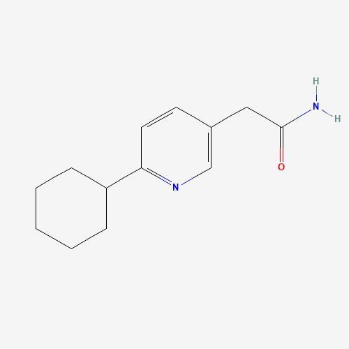 2-(6-cyclohexylpyridin-3-yl)acetamide (CAS: 19100-23-3) - Chemical Structure and Molecular Formula 