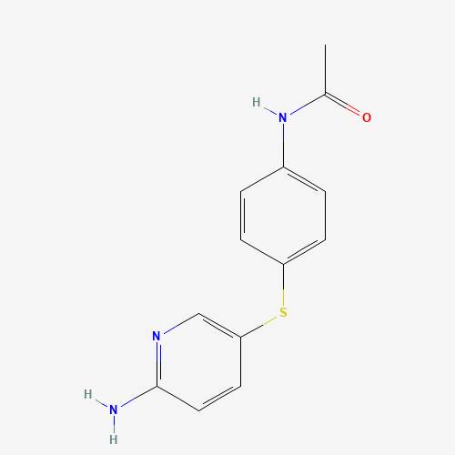 N-[4-(6-aminopyridin-3-yl)sulfanylphenyl]acetamide (CAS: 64064-31-9) - Chemical Structure and Molecular Formula 