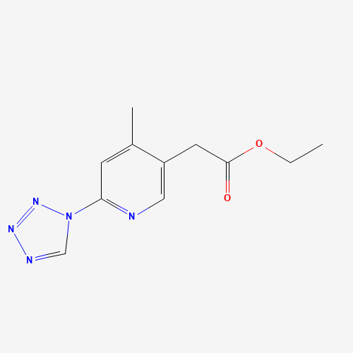 ethyl 2-[4-methyl-6-(tetrazol-1-yl)pyridin-3-yl]acetate (CAS: 1374575-60-6) - Chemical Structure and Molecular Formula 