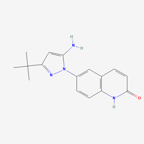6-(5-amino-3-tert-butylpyrazol-1-yl)-1H-quinolin-2-one (CAS: 897374-45-7) - Related Chemical Product