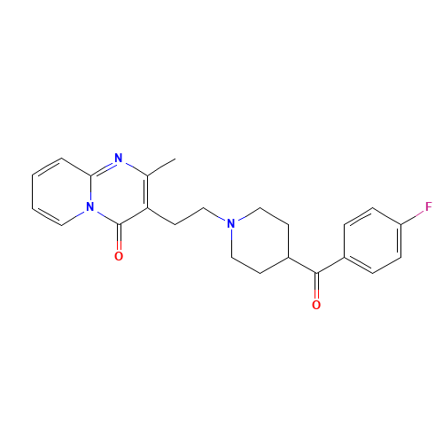 3-[2-[4-(4-fluorobenzoyl)piperidin-1-yl]ethyl]-2-methylpyrido[1,2-a]pyrimidin-4-one (CAS: 75444-65-4) - Chemical Structure and Molecular Formula 