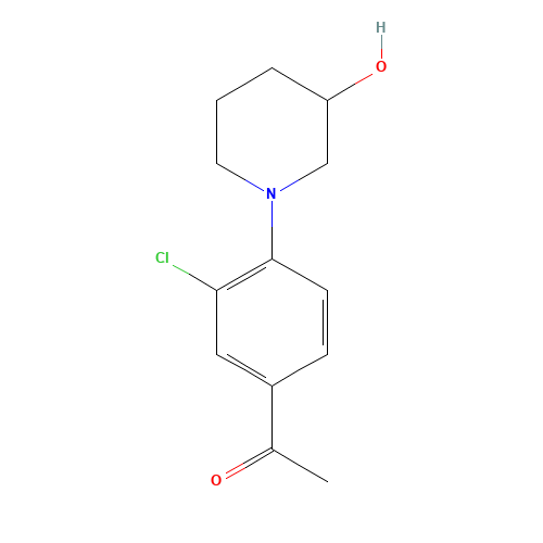 1-[3-chloro-4-(3-hydroxypiperidin-1-yl)phenyl]ethanone (CAS: 40119-56-0) - Related Chemical Product