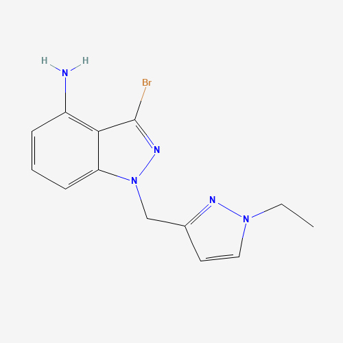 3-bromo-1-[(1-ethylpyrazol-3-yl)methyl]indazol-4-amine (CAS: 1527518-34-8) - Chemical Structure and Molecular Formula 