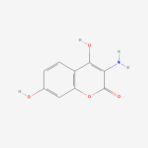 3-amino-4,7-dihydroxychromen-2-one (CAS: 22375-63-9) - Chemical Structure and Molecular Formula 