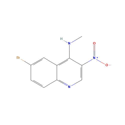 6-bromo-N-methyl-3-nitroquinolin-4-amine (CAS: 1289187-99-0) - Chemical Structure and Molecular Formula 